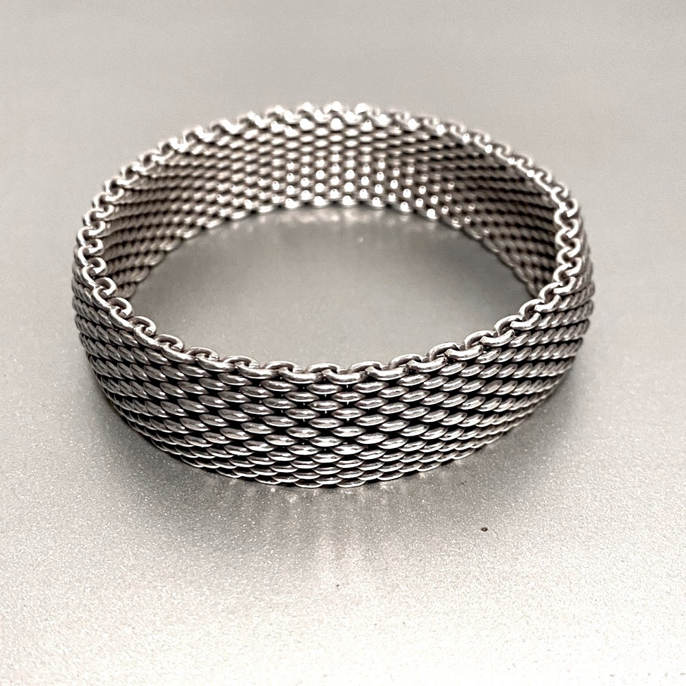 EUC Tiffany & Co 925 Sterling Silver Mesh Somerset
Bangle Bracelet - Medium - Picture 5 of 7